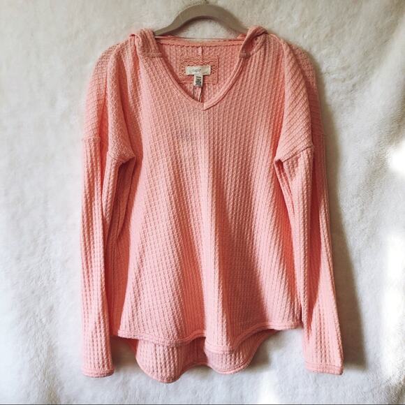 Cupio Blush Peach Soft High Low Hoodie - Picture 15 of 15